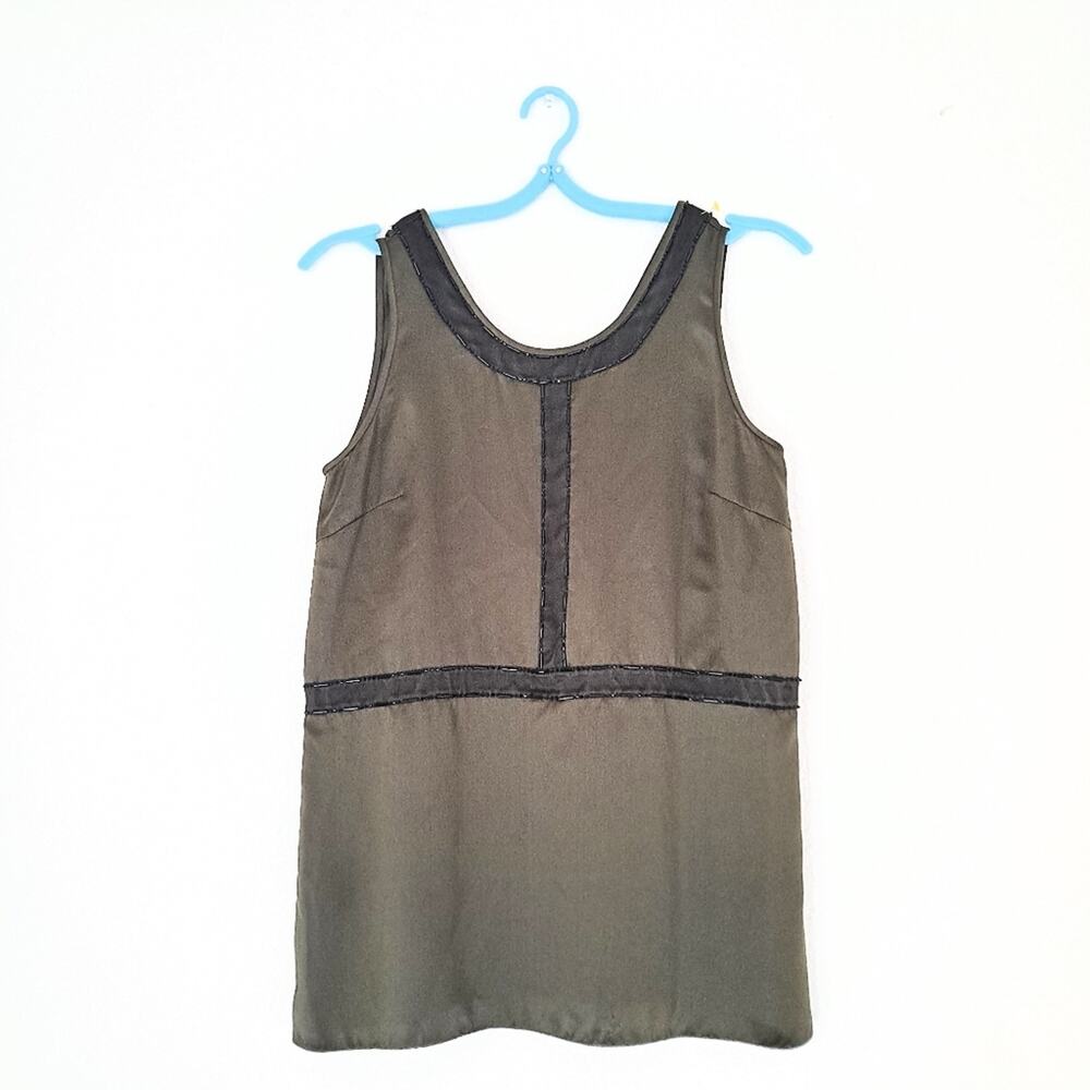 Vera Wang Silk Dark Green Sleeveless Blouse - 0 (XS)